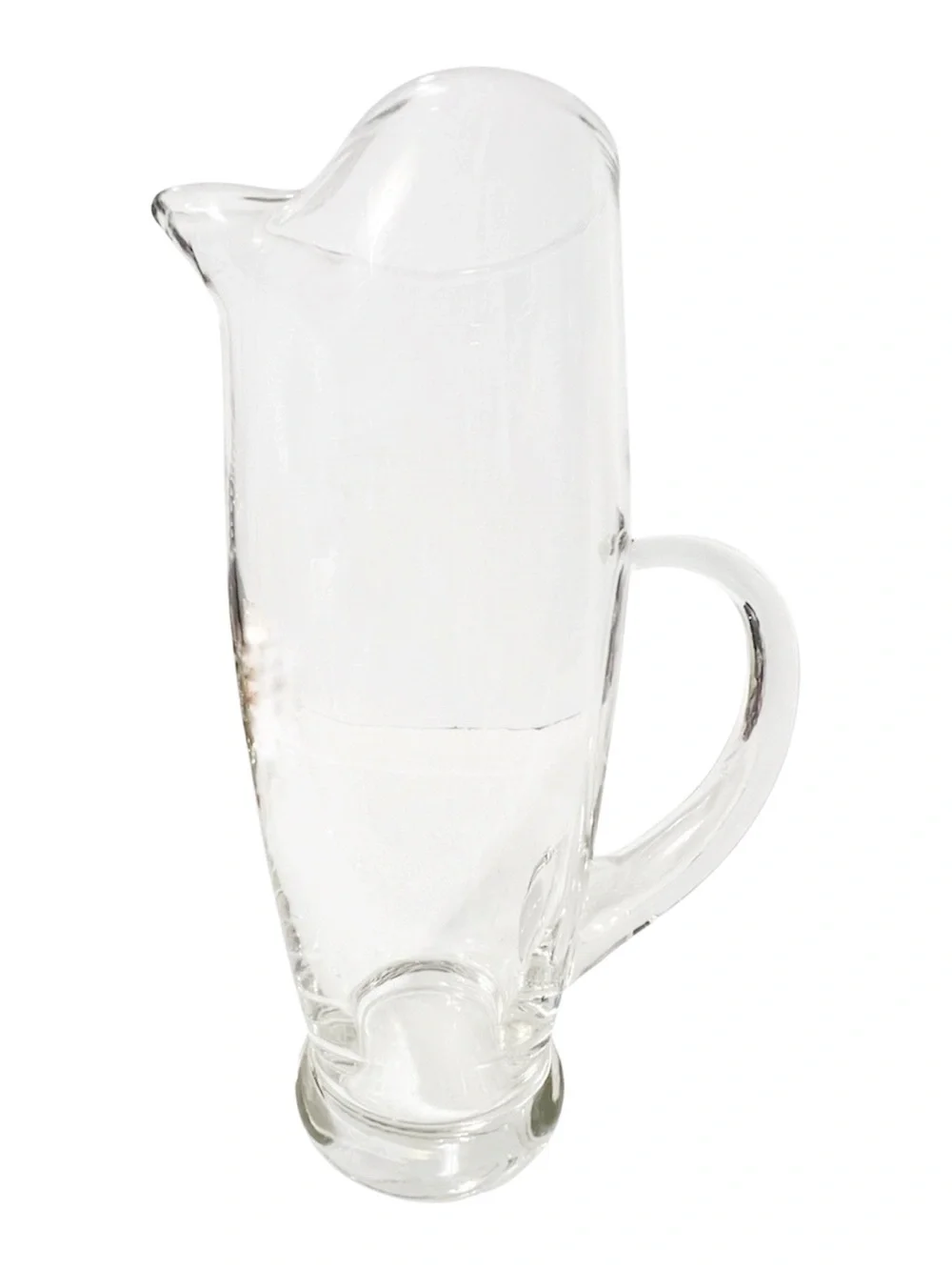 VTG Martini/Cocktail Pitcher Clear Glass MCM 1960s Tall Slim Pinched Spout